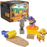 Rubble & Crew, Rubble and Mix Action Figures Set, with 3 oz of Kinetic Build-It Sand and 2 Hand Held Building Toys, Kids Toys for Ages 3 and Up