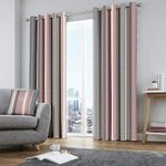 Fusion Two Curtain Panels, Cotton,Polyester, Blush, W168cm (66) x D183cm (72)