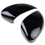 Pair Black Wing Mirror Cover Cap, fit for Fo-rd Fiesta MK7 2008-2017 (Glossy Black)