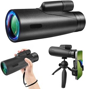 Yumzeco Monocular Telescope 12X50 Monoculars for Adults Kid with Night Vision Phone Adapter Tripod,Waterproof High Power Monocular for Bird Watching Camping Traveling Hiking with FMC Lens,BAK4 Prism