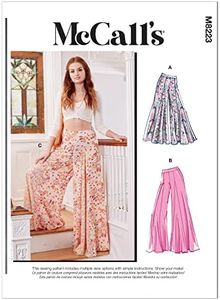 McCall's Misses' Wide Leg Pants Sewing Pattern Kit, Code M8223, Sizes L-XL-2XL, Multicolor