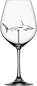 Aptech Italian Red Wine Glasses - Red Wine Champagne Glasses with Shark Inside, Creative Goblet Glass, Lead-Free Crystal Clear Glass, High-end Flutes Glass Perfect for Homes Bars Party