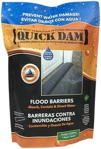 Quick Dam QD65-1 Water-Activated Flood Barrier-5 Feet-1/Pack, 5-ft, Black