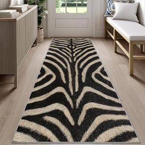 Reocahoo Animal Print Runners for Hallways 4x12ft, Cheetah Zebra Print Runner Rug Rustic Wild Animal Rugs, Non-Shedding & Easy to Clean, Suitable for Living Room Hallway Bedroom