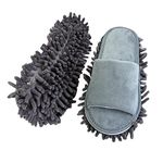 CALANDIS® Mop Slippers Soft Household Cleaning Shoes for Floor Polishing Kitchen Gray | 1 Pair Lazy Mop Slippers