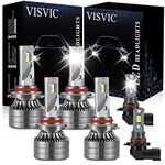 VISVIC Fit For DODGE RAM 1500 2500 3500 With Projector(2016-2018) 9005+9005 High/Low Beam LED Headlight Bulbs + 9145/9006 LED Fog Light Bulbs, Plug and Play, 6500K Cool White, Pack of 6