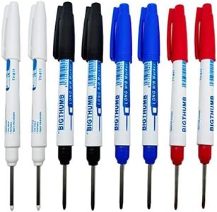 iHMeiju 8pcs Waterproof Deep Reach Markers, Long Nose Marker in 2mm Felt Tip, 30mm Reach Permanent Markers and Marker Pens, Deep Hole Marker Carpenter Ink Marker for Carpenters Builders Construction.