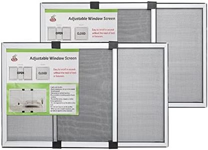 FLYZZZ Adjustable Sliding Window Screen (19.68 ''H x 28-52'' W, White) 2 Packs Expandable Window Screen Large Removable Window Screen for Home