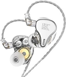 KZ DQ6 IEM in-Ear Monitor Headphones Wired, Professional Stereo Earphones HiFi Deep Bass Noise Isolating Sport Earbuds with Detachable Cables(Silver with Mic)
