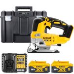 DeWalt DCS334N 18V Brushless Top Handle Jigsaw with 2 x 5.0Ah Batteries & Charger in Case