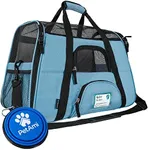 PetAmi Premium Airline Approved Soft-Sided Pet Travel Carrier | Ideal for Small - Medium Sized Cats, Dogs, and Pets | Ventilated, Comfortable Design with Safety Features (Large, Baby Blue)