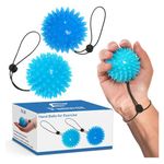 Fanwer Hand Grip Strengthener & Finger Exerciser Ball - Improve Your Grip Strength and Hand Dexterity with this Training Tool,blue (2pack)