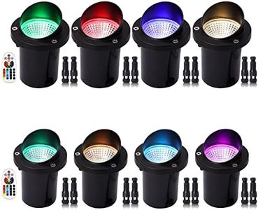 EAGLOD RGBW LED Well Lights - RGB Color Changing Landscape Lights, Outdoor In-Ground 10W Waterproof, 12-24V Multicolor for Yard & Garden (8Pack)