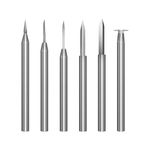 Serplex® 6Pcs Carving Bits Detail Carving Bits for Rotary Tool 2.35mm Shrank Stainless Steel Engraving Carving Drill Bit Detailing Engraving Bits Rotary Carving Bits for DIY Wooden Carving Woodworking