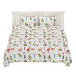 Franco Grinch by Dr. Seuss Holiday & Christmas Bedding Super Soft 100% Cotton Flannel Sheet Set, King Size, (Officially Licensed Product)