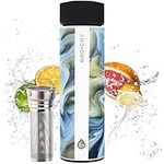 GROSCHE Chicago Soft Touch (Saturn) Fruit Infuser Water Bottle Double Walled Tea Infuser Bottle Vacuum Insulated Stainless Steel Water Bottle Vacuum Flask 450 ml/ 15.2 fl. Oz Extra Long Tea Infuser