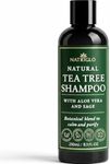 Tea Tree Shampoo for Dry Itchy Scalp – Organic Natural Anti Dandruff Shampoo, Sulfate-Free, Vegan & Cruelty-Free, No SLS or Parabens by NatriGlo