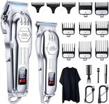 KNCANEO Professional Hair Clippers for Men, Cordless Beard Trimmer Men, Mens Hair Clippers Kit with 11 Guide Combs, Barber Grooming Set for Men Haircut, Wireless Clippers & USB Rechargeable