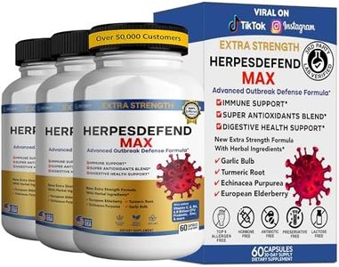 HerpesFend Max, Extra Strength Advanced Defense Formula, 60 Capsules, with Elderberry, Echinacea, Turmeric, Garlic, Vitamins and Probiotics (3)