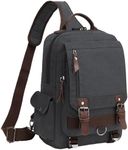 BASICPOWER Messenger Bag Canvas Sling Crossbody Backpack Laptop Casual Travel for Men Women