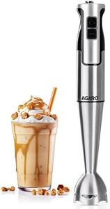 AGARO Regency Hand Blender, 600W, Variable Speed Modes & Speed Regulator, Stainless Steel Body & Blades, For Mixing, Blending.