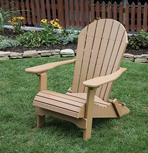 Cedar-Poly Lumber Folding Adirondack Chair with Rolled Seating Heavy Duty Everlasting Lifetime PolyTuf HDPE - Made in USA - Amish Crafted