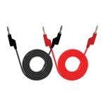 Aofan 2 pcs Banana Plug to Banana Plug Cable,Electronic Test Leads Kit 4mm Banana Plug Safety Soft Silicone Wire Stack Test Lead 14AWG Extension Cable Multimeter Test Cable Set