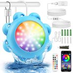 BYLIFITY LED Pool Lights, 10W Dimmable Color Changing Swimming Pool Light with Remote APP Control, IP68 Waterproof Underwater Submersible LED Lights for Inground, Above Ground, Indoor & Outdoor Pools