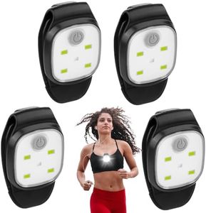 Nizirioo Lot de 4 lampes LED à clip : lampe de course à clip LED réfléchissante rechargeable USB 4 modes d'éclairage Mini lampe frontale pour la course à pied, le jogging, la promenade du chien, la