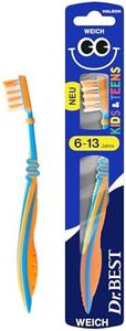 Dr.BEST Kids & Teens Zahnbürste, 6 bis 13 Jahre, Weich, 1 Stück, mit 4 Vorteilen für neue, bleibende Zähne