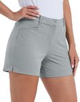 Willit Women's 4.5" Golf Shorts Hiking Athletic Shorts with Pockets Quick Dry Water Resistant Gray Size 12