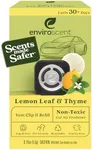 Enviroscent Non-Toxic Car Air Freshener (Lemon Leaf & Thyme) Car Air Freshener Infused with Essential Oils | Car Scent Lasting Over 30 Days | 1 Refillable Car Vent Clip & 1 Scent Refill