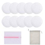 Lictin 10 Pack (5 Pairs) Organic Bamboo Nursing Pads, Reusable Nursing Breast Pads, Washable Breastfeeding Nipple Pads, Breast Milk Pads, with 1 Laundry Bag and 1 Storage Bag