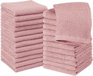 Utopia Towels Cotton Washcloths Set - 100% Ring Spun Cotton, Premium Quality Flannel Face Cloths, Highly Absorbent and Soft Feel Fingertip Towels (24 Pack, Dusty Pink)