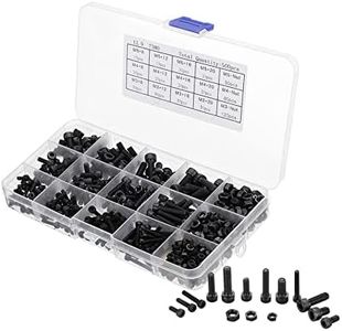 DIGISHUO 500Pcs M3/M4/M5 Carbon-Steel Hex Bolts Nut Socket Head Cap Screws Asorted Set (500pcs M3 M4 M5 Kit)