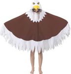 YEKRUTCOS Unisex Bald Eagle Costume Bird Cosplay Hooded Cape Halloween & Independence Day Party Costume Gift