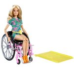 Barbie Fashionistas Doll #165, with Wheelchair & Long Blonde Hair Wearing Tropical Romper, Orange Shoes & Lemon Fanny Pack, Toy for Kids 3 to 8 Years Old, GRB93