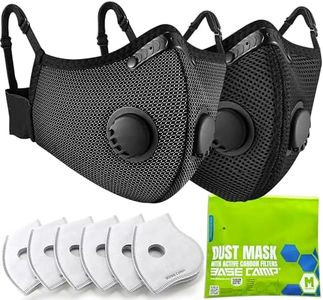 BASE CAMP Silver and Black Upgrade M Plus Dust Mask, Reusable Respirator Face Mask with 6 Activated Carbon Filters, Safety Work Masks for Woodworking, Construction, Yard Lawn Paint, Dust