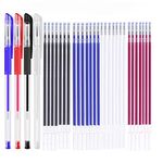 Heat Erasable Fabric Marking Pens with 28 Refills for Tailors Sewing, and Quilting Dressmaking, 4 Colors Heat Erase Pens for Fabrics.