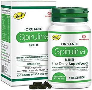 Parry's Wellness Organic Spirulina Tablets - Most Bio-available Protein & Nutri-dense Superfood | Immunity and Health Supplement | Metabolism Booster | 100% Vegan | 120 Tablets (500mg Each)