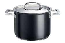 Circulon Infinite Stock Pot with Lid 24cm - Large Stock Pot Induction Suitable, Non Stick with Stainless Steel Lid, Base & Handles, Premium Dishwasher Safe, Heavy Gauge Hard Anodised Cookware