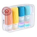 2024 Newest Ultimate 17 Pack Silicone Travel Bottle Set - Lesnorry TSA-Approved Leakproof & Squeezable Toiletry Containers for Shampoo Conditioner Lotion, BPA-Free Ideal for Personal/Business Travel