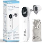 ByFloProducts, Ear and Forehead Thermometer, Thermometer Adult and Baby, Forehead Digital Thermometer, Infrared Touchless Thermometer, Temperature Memory and Fever Alarm, Easy to Use, Proudly Canadian