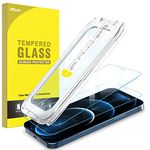 JETech One Touch Install Screen Protector for iPhone 12 Pro Max 6.7-Inch, Full Coverage Tempered Glass Film, Auto Alignment Tool Kit, HD Clear, 2-Pack