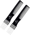 Milano Collection Anti-Static, Heat Resistant, Two-Sided Teasing and Parting Wig & Hair Comb- 2 Pack