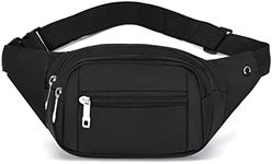 DAITET Crossbody Fanny Pack for Men&Women,Large Waist Bag & Hip Bum Bag with Adjustable Strap for Outdoors Workout Traveling Casual Running Hiking Cycling(Black)