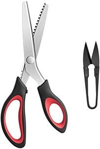 Pinking Shears Serrated,Comfort Grips Handled, Professional Dressmaking Sewing Craft Zig Zag Cut Scissors, Suitable for Many Kinds of Fabrics and Paper, 9 Inch