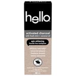 Hello Activated Charcoal Epic Teeth Whitening Toothpaste Fluoride Free, Fresh Mint & Coconut Oil, Vegan, SLS & Gluten Free, Peroxide Free, Dentifrice Blanchissant, 82 mL