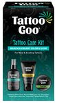 Tattoo Goo Aftercare Kit Includes Antimicrobial Soap, Balm, and Lotion, Tattoo Care for Color Enhancement + Quick Healing - Vegan, Cruelty-Free, Petroleum-Free, Lanolin-Free (3 Piece Set)