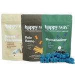 Happy Wax Wanderlust Collection Scented Natural Soy Wax Melts – 6 Total Oz. of Scented Wax Melts, Collection Includes 2oz Palo Santo, 2oz Desert Torchwood, and 2oz Moonshadow